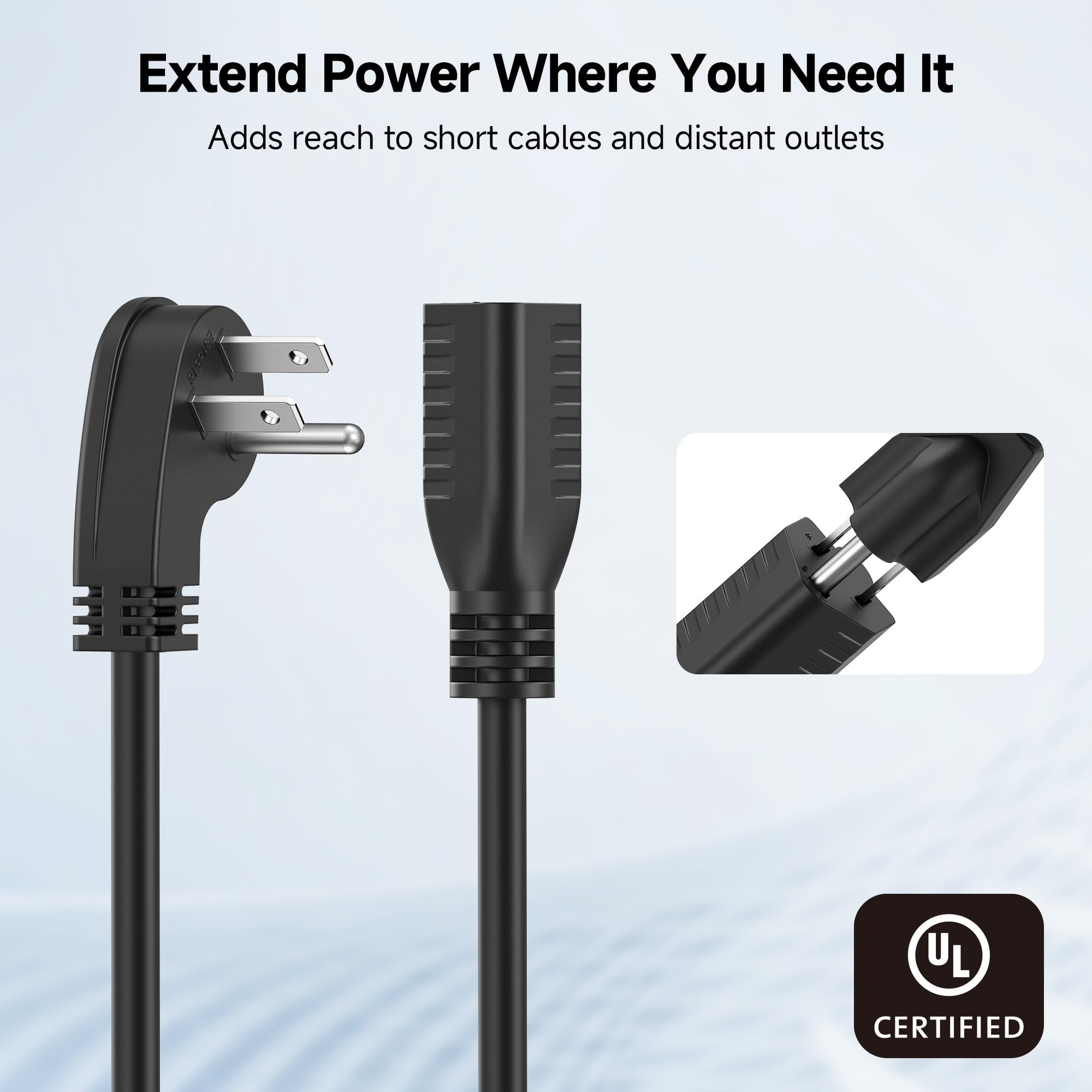 Amazon.com: [UL Listed] Cable Matters 2-Pack Low Profile Flat Plug